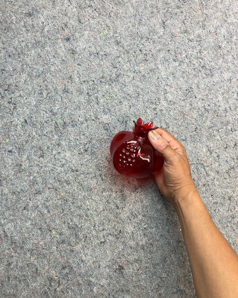 One More Red Glass Pomegranate Vase