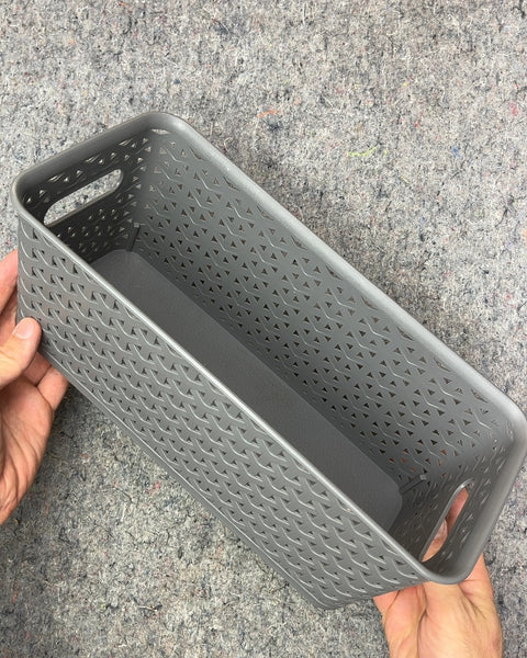 Gray Plastic Storage Basket, 5.8L