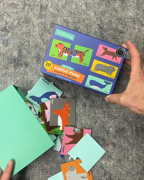 Mudpuppy My First Puzzle Pairs English to Spanish, 10 Puzzles of 2 Pieces