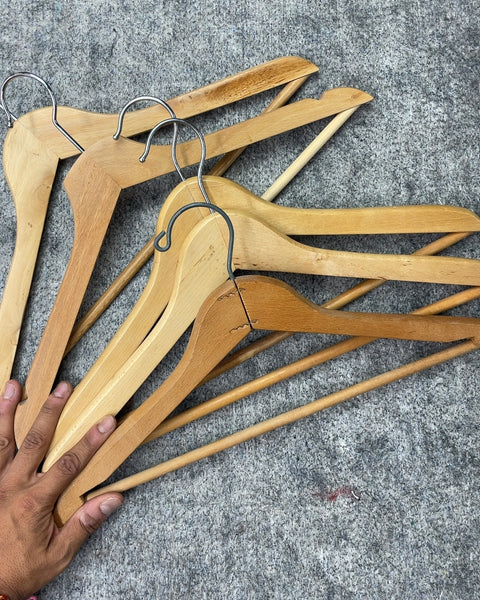 Wooden Clothes Hangers with Pant Bars