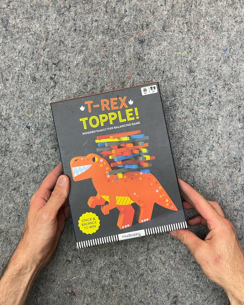 Mudpuppy T-Rex Topple! Wooden Family Fun Balancing Game