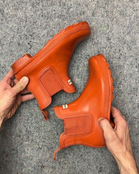 Hunter Orange Chelsea Rain Boots, Size EU 39