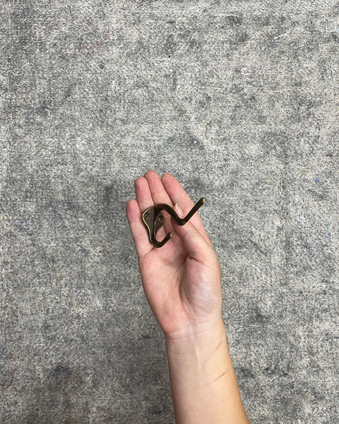 Brass Double Coat and Hat Wall Hook