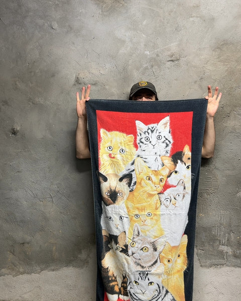 A Faded Cats Graphic Beach Towel