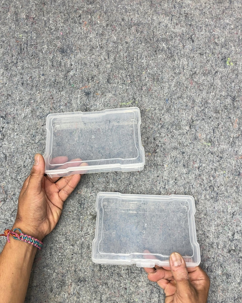 Two Plastic Storage Boxes, 7x4.5x1"