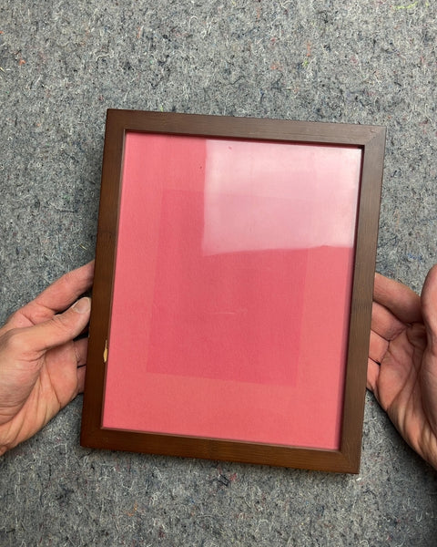 Brown Wood Picture Frame with Pink Mat, 9x11"