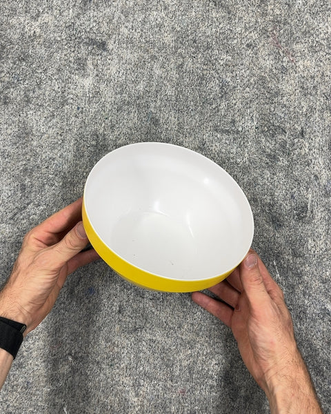 Yellow and White Serving Bowl, 8"