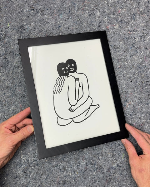 Black Framed Abstract Art Print, 10x12"