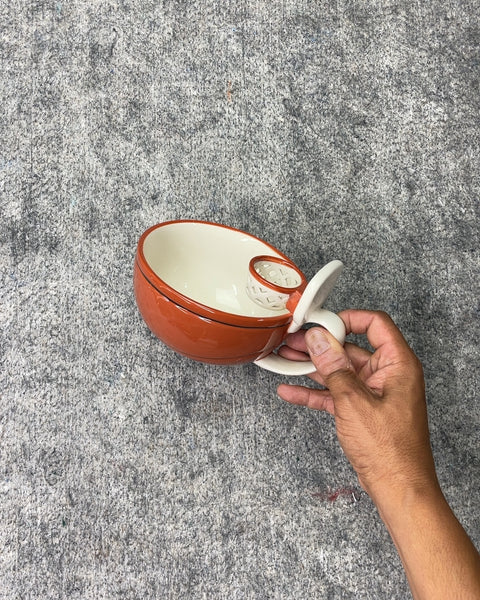 Basketball Shaped Ceramic Snack Bowl