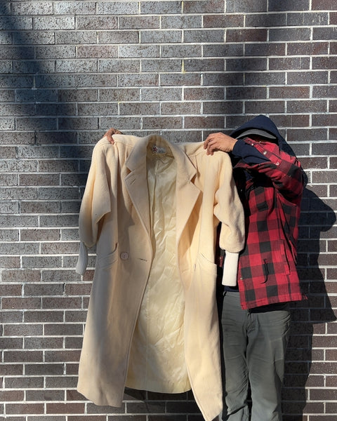 Vintage Donnybrook Wool Cream Coat, Size Women M