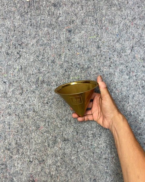Barista Warrior Gold Metal Coffee Filter Cone