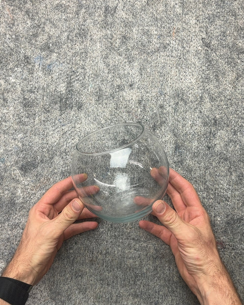 Clear Round Vase, W6"