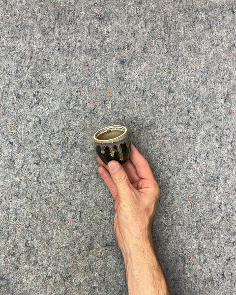 Small Glazed Ceramic Pot, W2"