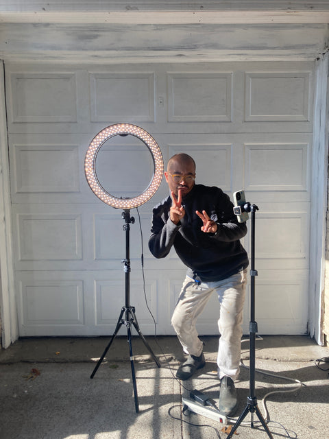 Dimmable Ring Light & Phone Tripod With Carry Bag