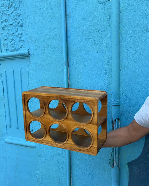 Wooden Six Bottle Wine Rack