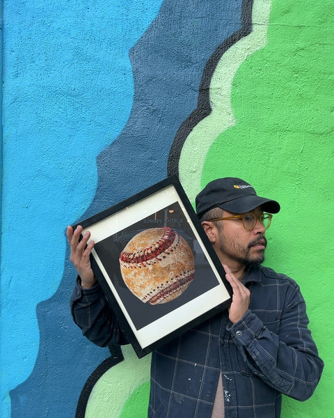 Framed Baseball Art Print, 13x16"