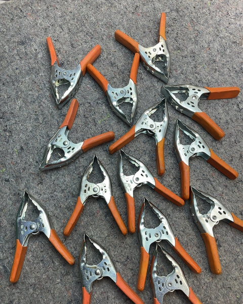 Assorted Metal Spring Clamps with Orange Handles