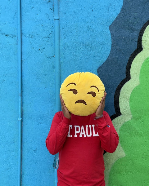 Yellow Pouting Face Emoji Plush Pillow