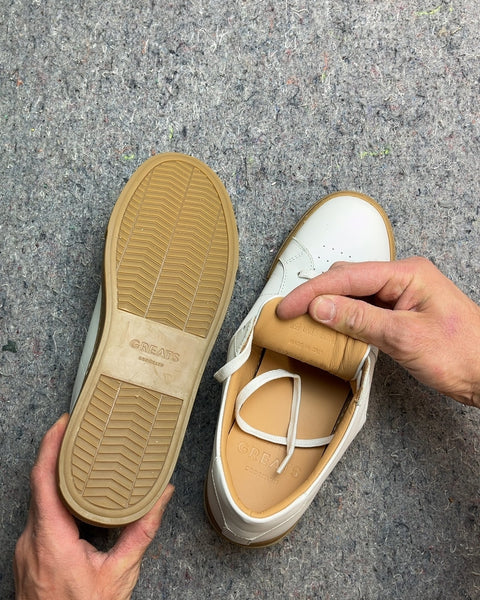 GREATS White Leather Sneakers Made In Italy, Size EU 42