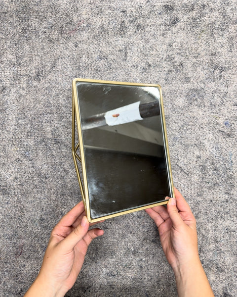 Umbra Prisma Geometric Brass Mirror, 7 x 9 in