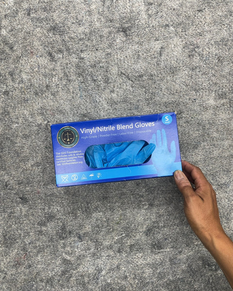 The Gini Foundation Disposable Vinyl/Nitrile Blend Gloves, Size S