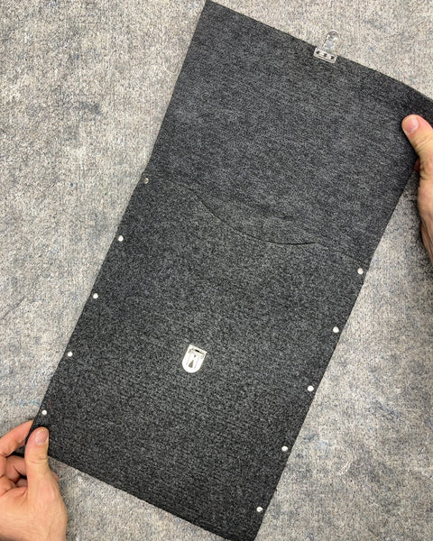 Charcoal Grey Felt Laptop Sleeve Case with Metal Clasp, 14"
