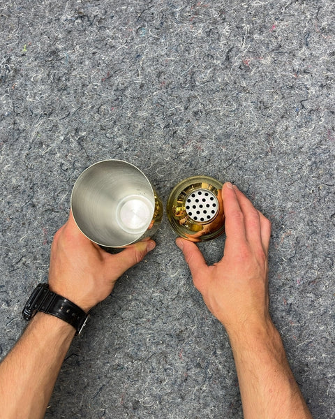 Gold Cocktail Shaker With No Lid