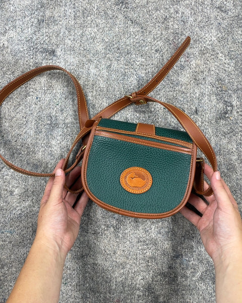 Dooney & Bourke Green and Brown Crossbody Bag