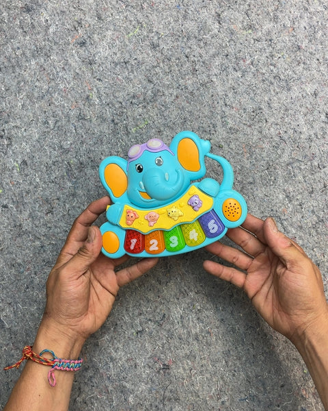 Blue Elephant Baby Piano Toy