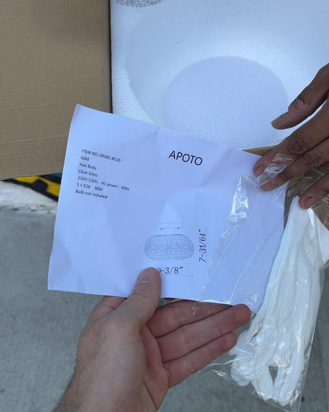 Brand New APOTO Clear Glass Flush Mount Ceiling Light