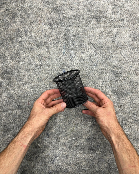 Black Metal Mesh Pen and Pencil Holder Cup