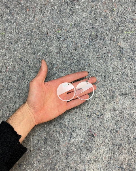 Clear Round Drop Earrings