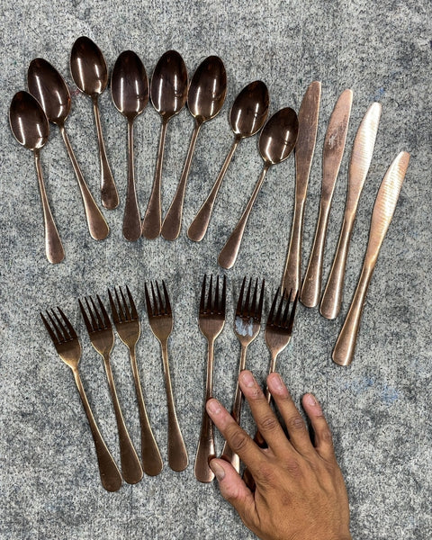 Copper Tone Flatware Set