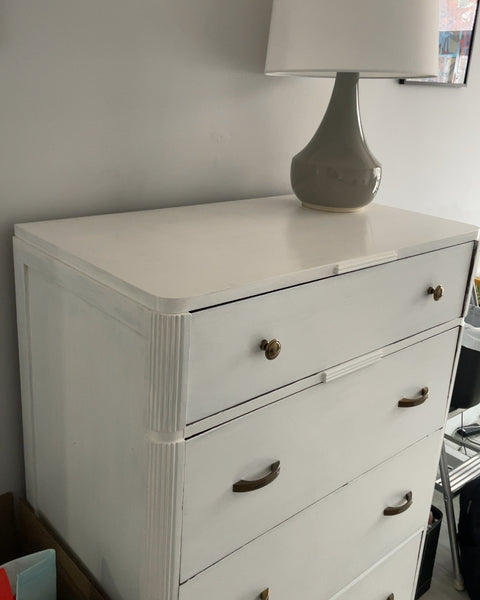 Wooden Painted Four-Drawer Dresser, 19x33x47”