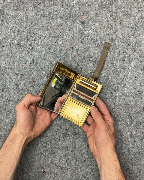 Vintage 1950s Makeup Purse With A Built-In Mirror & Lipstick Holder
