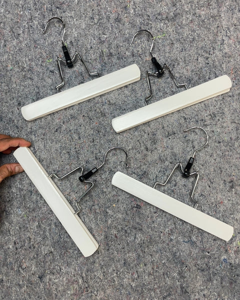 4 White Pant Hangers