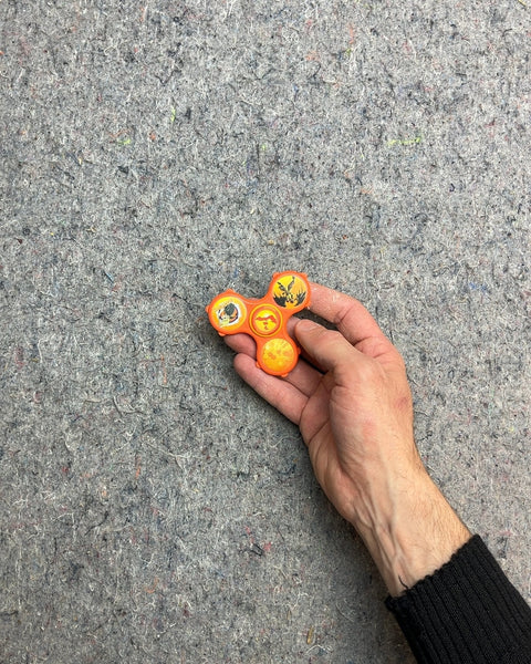 Orange Fidget Spinner with Dragon Graphics