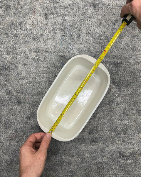 Vintage Off-White Ceramic Rectangular Baking Dish