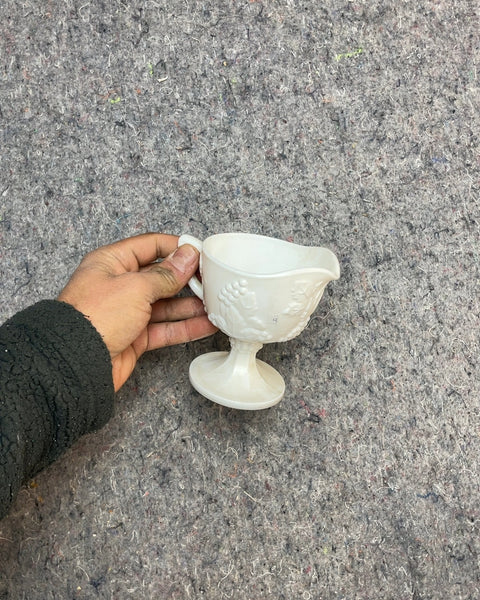 White Milk Glass Gravy Boat