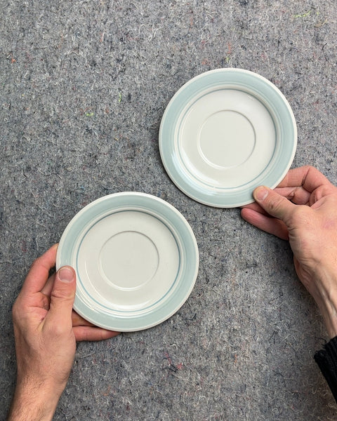 Set of 2 Genuine Stoneware Saucer Plates