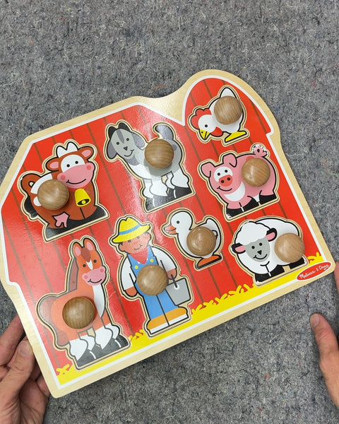 Melissa & Doug Farm Animals Wooden Peg Puzzle