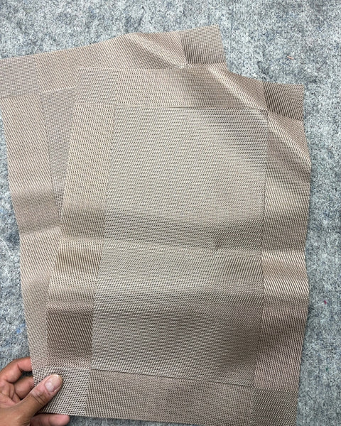 Two Tan Woven Placemats, 10x17"