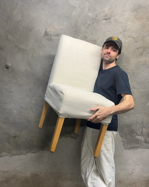 Cream Upholstered Dining Chair With Washable Cover