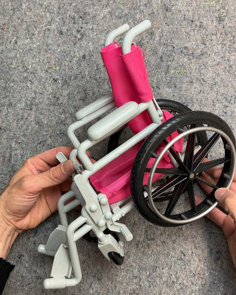 Doll Wheelchair with Pink Seat