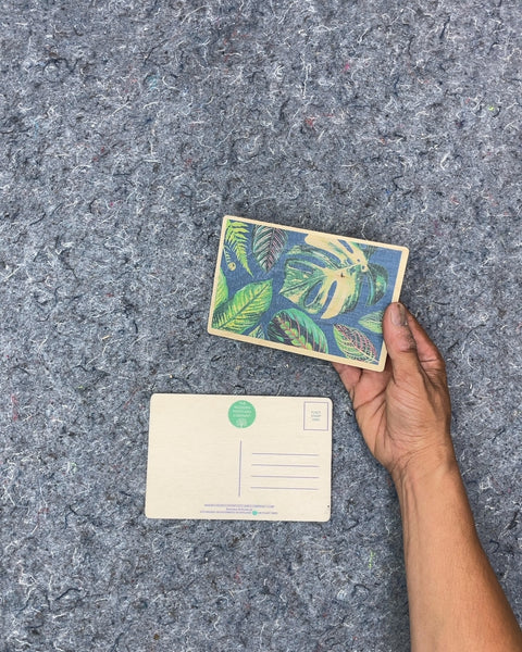 The Wooden Postcard Company Tropical Leaf Postcard