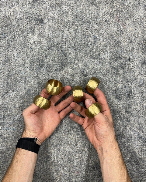 Set of 5 Brass Napkin Rings