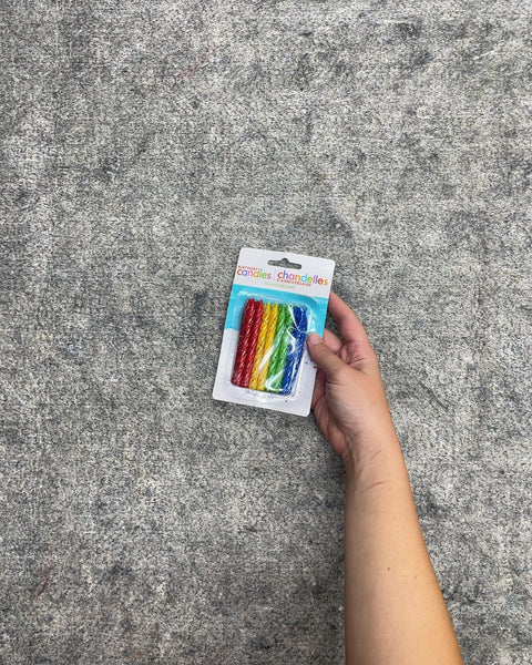 Multicolor Glitter Birthday Candles, 24-Pack