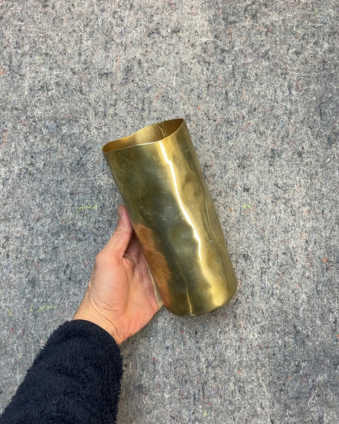 Cool Irregular Brass Vase, H8"