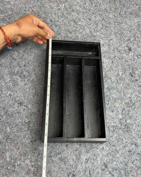 Black Wood Drawer Organizer Tray
