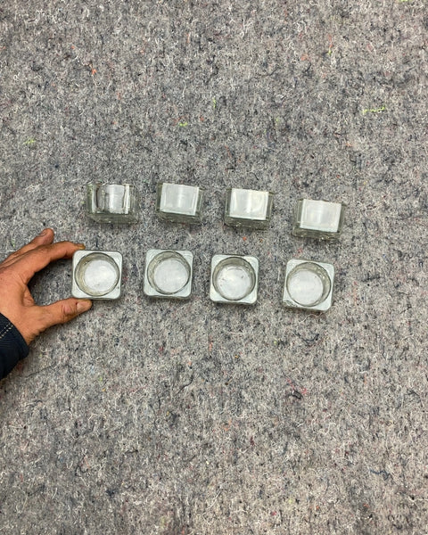 Set of Eight Glass Candle Holders